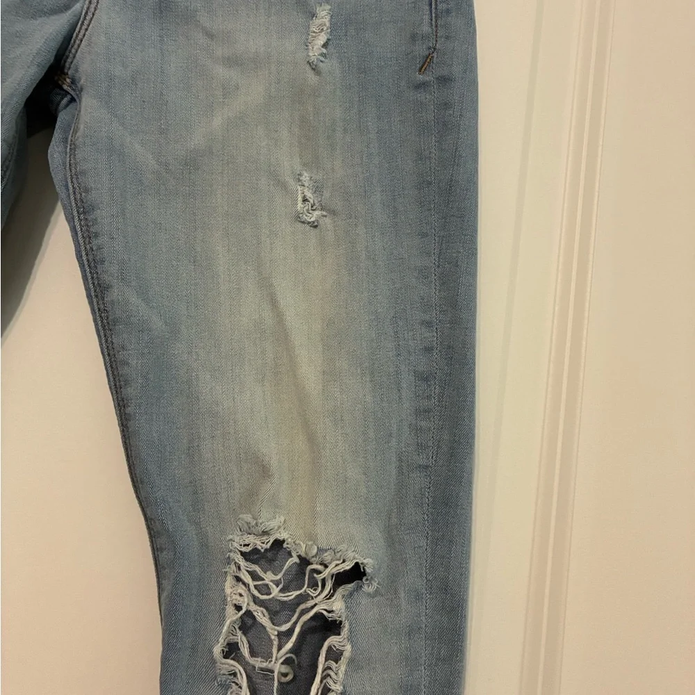 Express Blue Skinny Legging Mid Rise Distressed Jeans Womens 2R - Picture 7 of 11